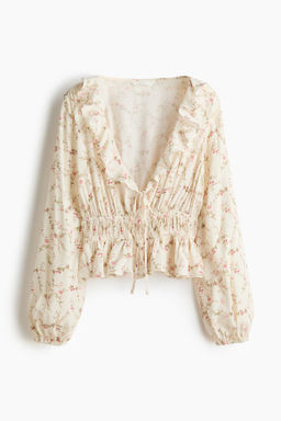 Blusa de viscosa con volantes