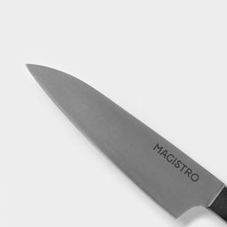 Нож кухонный овощной Magistro Hinshitsu, нержавеющая сталь, лезвие 10.6 см, длина 24 см, чёрный  фото 5