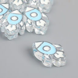 Цена за 10 шт. Бусина для рукоделия и плетения Арт Узор. Голубая ракета, пластик, 0.8?2.2?3.2 см