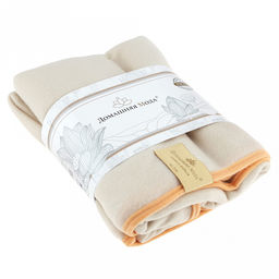 Плед/накидка на кнопках 150х100см "Белый песок", флис набивной, полиэстер 100%, плотность 160г/м2, упаковка 15х25см, пояс бумажный, т.м. "Домашняя Мода" (Россия)