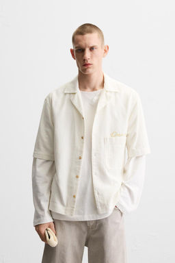 EMBROIDERED TEXTURED WEAVE SHIRT - Zara фото 10