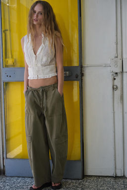 EMBROIDERED TIE TOP - Zara фото 9