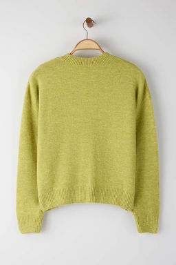 Wardrobe Essentials Yesil Alpaka Yun Kar?s?ml? Premium Iplik Genis Kal?p Triko Kazak|TWOAW26KZ00080