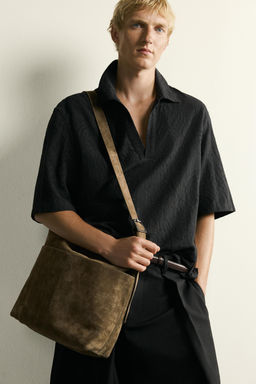 CAMISA POLO RELAXED FIT JACQUARD / Negro - Zara фото 5