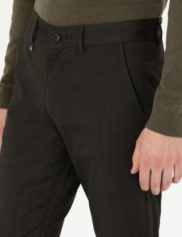 Узкие брюки из плотной ткани цвета хаки - Cacharel фото 6