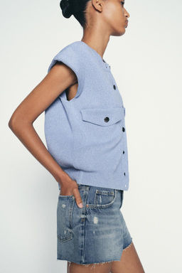 KNIT VEST WITH FLAPS - Zara фото 3