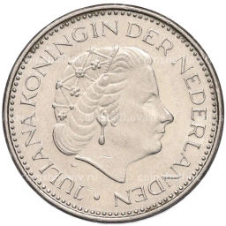 Монета 1 гульден 1980 года Нидерланды