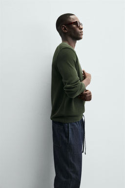 COTTON V-NECK SWEATER - Zara фото 6