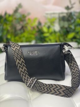 LACCOMA ремень 1000-ромб-3,8-черн/коричн полиэстр