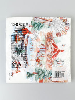 Цена за 3 шт. Салфетки бумажные двухслойные «Новогодние забавы», 33х33 см, 20 штук