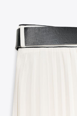 BELTED PLEATED MIDI SKIRT - Zara фото 8