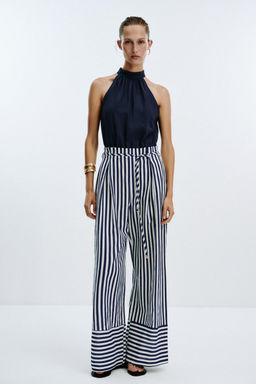 LINEN BLEND LONG JUMPSUIT