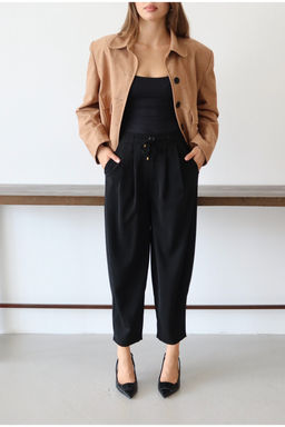 Siyah Salvar/Harem Bagc?kl? Pantolon TWOSS25PL00126