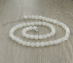 Лунный камень (Индия) 7мм кубики гранёные, "Текта" бусы 50см