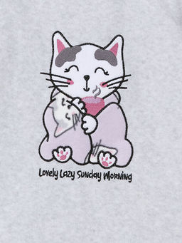 Bisiklet Yaka Polar K?z ?ocuk Pijama Tak?m? - Waikiki фото 3