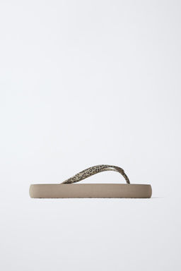 ANIMAL PRINT POOL SANDALS