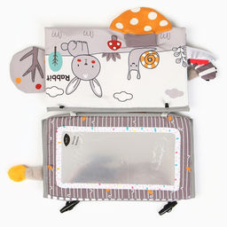 Развивающий складной коврик Крошка Я «Зверята», с книжкой - шуршалкой, 3 в 1