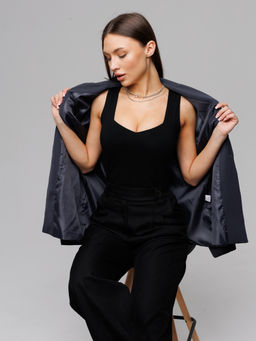 Женский топ с фигурным вырезом Lingeamo черный ЛТ-08 (7)  фото 4