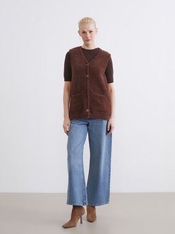 V Yaka Kad?n Triko Yelek