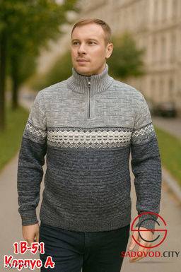 свитер мужской горло на молнии - Bruno фото 2