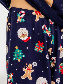 Комплект для мальчиков синий с принтом новогодние печеньки - Mark formelle фото 5