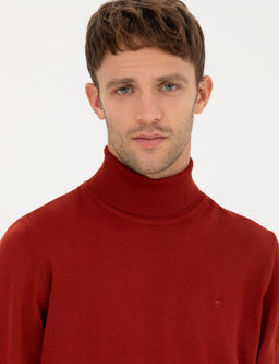 Kiremit Slim Fit Bal_k__ Yaka Y_n Kar___ml_ Basic Triko Kazak - Pierre cardin фото 2