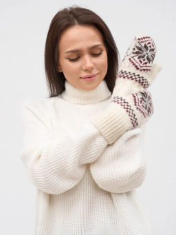 Варежки женские Звезда три цвета 3002-2 - Рассказовские варежки фото 4