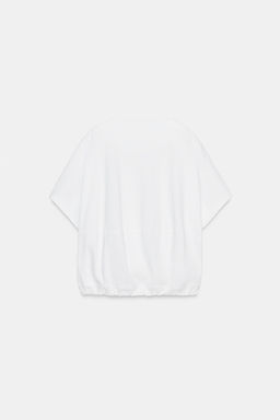 COTTON T-SHIRT WITH TIES - Zara фото 10