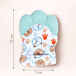 Прорезыватель-рукавичка Крошка Я «Собачки», от 3 мес., мятный