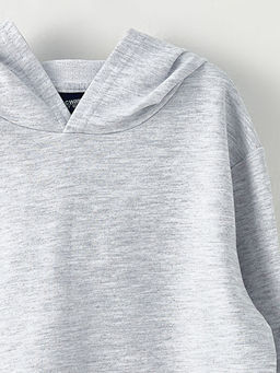 Kap??onlu Basic Uzun Kollu Erkek ?ocuk Sweatshirt - Waikiki фото 3