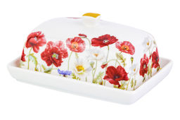 Масленка 13,5*9*6,5 см "Маки" NEW BONE CHINA