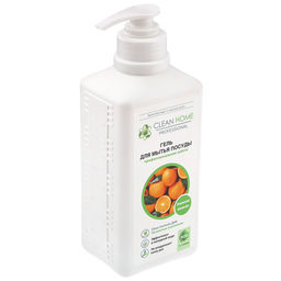 Гель для мытья посуды 1л, Испанский апельсин, с дозатором 9х7,5х24см, Clean Home (Россия)  фото 2