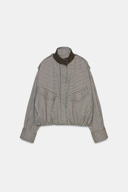 ZW COLLECTION CHECK BOMBER JACKET - Zara фото 14
