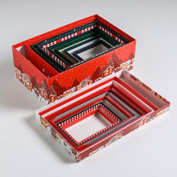 Набор новогодних подарочных коробок 10 в 1 С Новым годом, 12?7?4 - 32.5?20?12.5 см