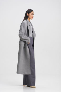 Пальто-макси из смесовой шерсти Light Grey