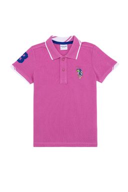 Розовая футболка с воротником поло для мальчиков Basic