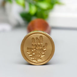 Печать для сургуча с деревянной ручкой «Водоросль», 9×2.5×2.5 см