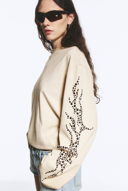 Camiseta de manga larga oversize con estampado gr?fico