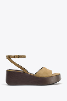 SPLIT SUEDE PLATFORM SANDALS - Zara фото 10