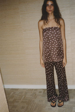 HIGH-WAIST SATIN TROUSERS