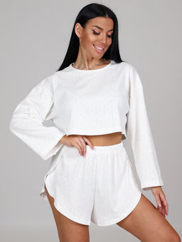 45 ПИЖАМА ЖЕНСКАЯ (шорты) (Белый)