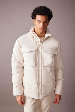 Su Itici Sisme Mont Slim Fit Dik Yaka Fermuarl? Cift Cepli