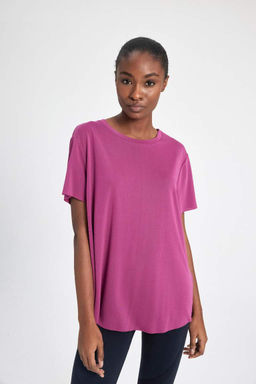 DeFactoFit Oversize-футболка премиум-класса для спортсменов с круглым вырезом и короткими рукавами  фото 6