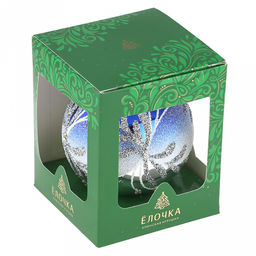 Елочная игрушка шар стеклянная Зимнее сияние д8,5см, ручная художественная роспись, цвета микс, подарочная упаковка (Россия) - Домашняя мода фото 8