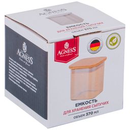 ЕМКОСТЬ ДЛЯ СЫПУЧИХ ПРОДУКТОВ AGNESS AMBER 370 МЛ 8x8x8 CM ЦВЕТ:ЯНТАРНЫЙ  фото 2