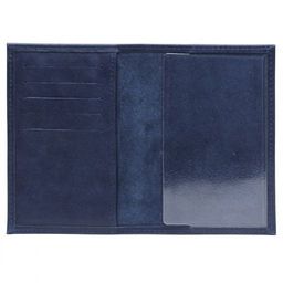 Обложка для паспорта Croco-П-405 (5 кред карт) натуральная кожа синий крек (217) 217457  фото 2