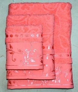 Набор махровых полотенец жаккард Подарочный-коралл 3 шт (40*70 см, 50*90 см,70*130 см) в индив. упак. хлопок 100%