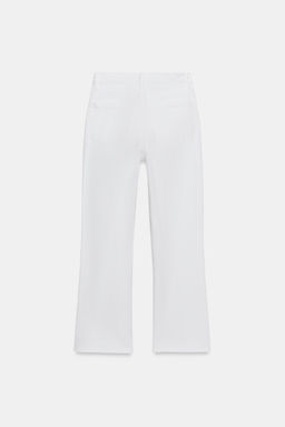 JEANS TRF CROPPED FLARE TIRO ALTO / Blanco - Zara фото 9