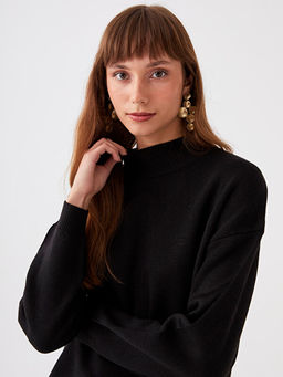 Yar?m Bal?k?? Yaka Kad?n Triko Kazak