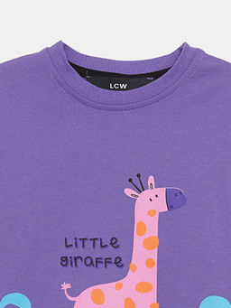 Bisiklet Yaka Bask?l? K?z ?ocuk Sweatshirt